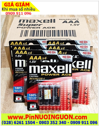 COMBO 01hộp=96viên Pin đũa AAA 1.5v MAXELL R03(AB)SUM-4/4P Power ACE _Giá chỉ 285.000/Hộp 96viên